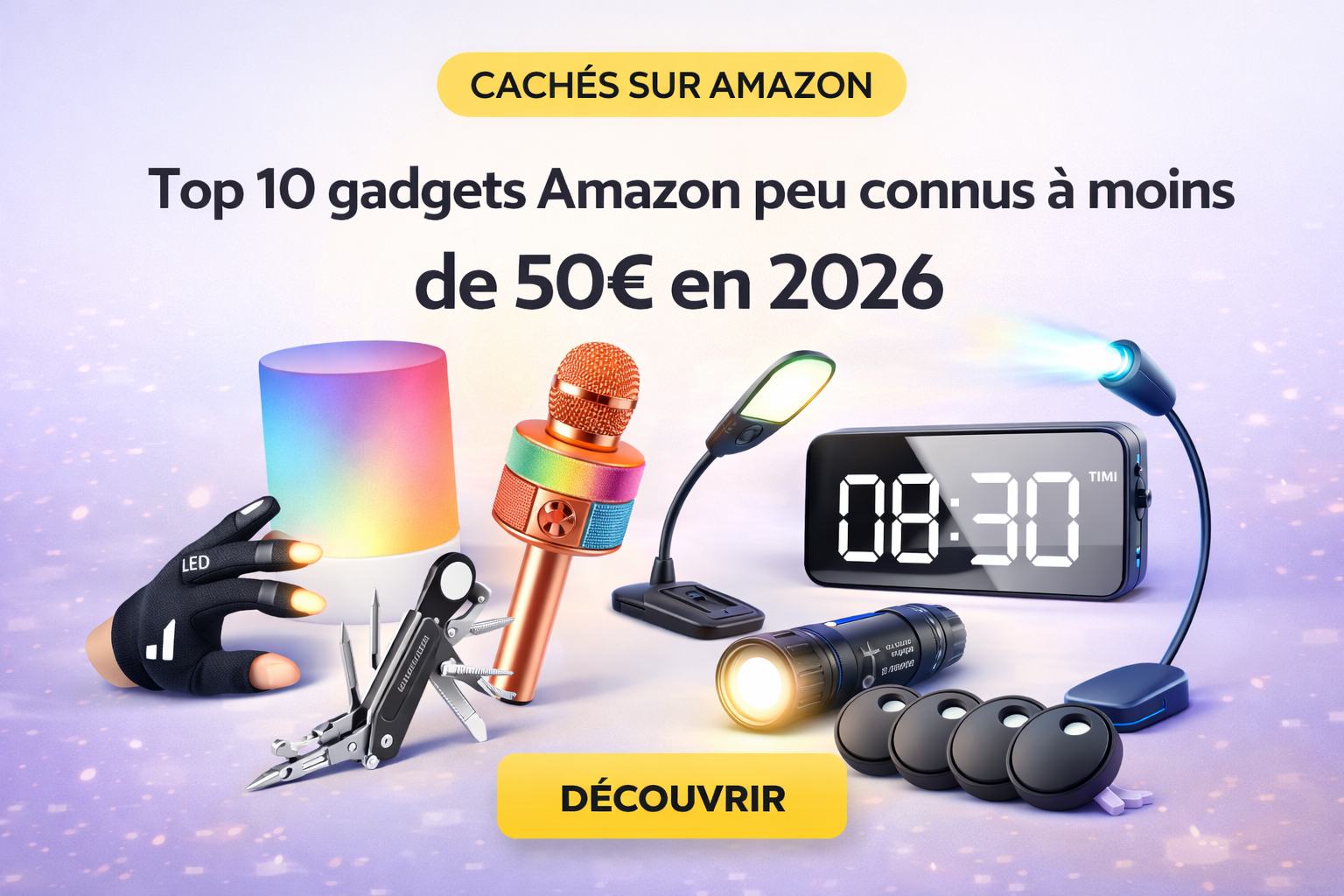 Top 10 gadgets Amazon à moins de 50€ en 2026 : utiles, fun et indispensables