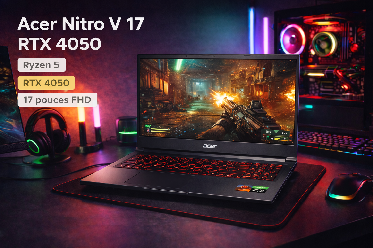 PC portable gaming Acer Nitro V 17 AI ANV17-41 RTX 5070