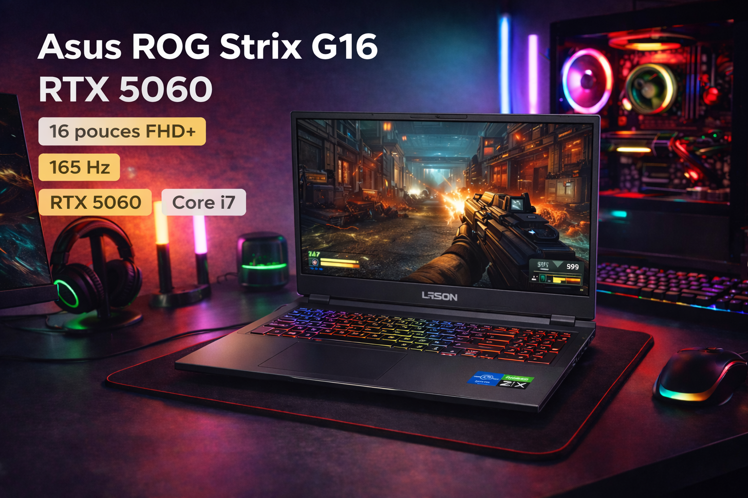 PC portable gaming Asus ROG Strix G16 G615JMR RTX 5060