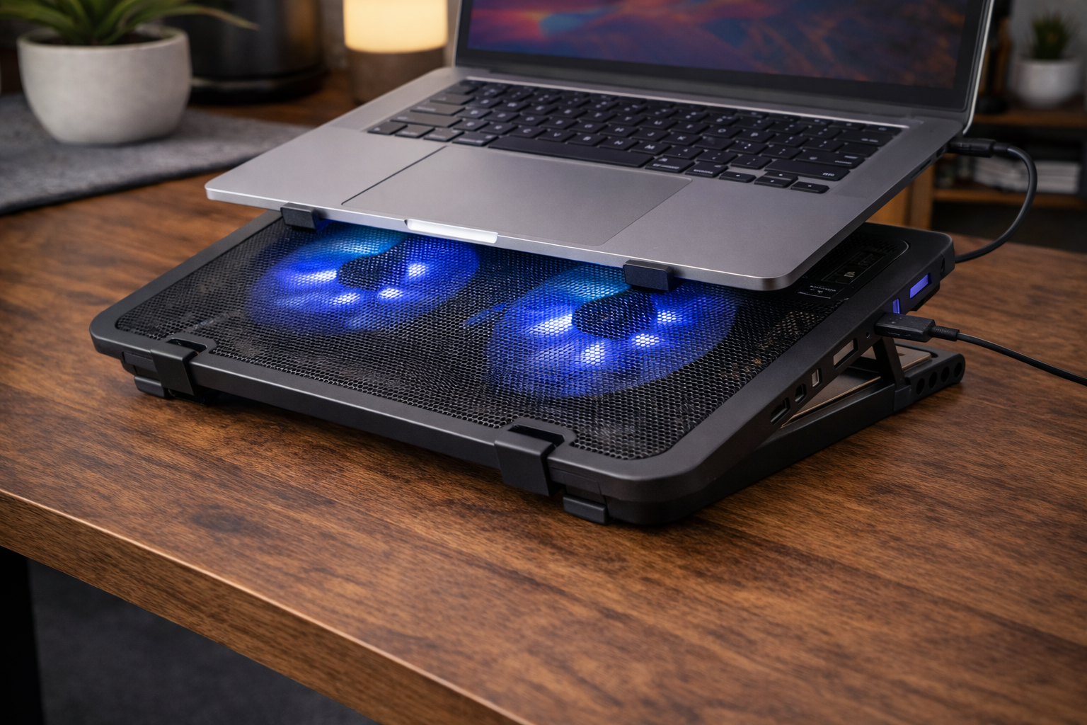 Support de refroidissement et MacBook élégant